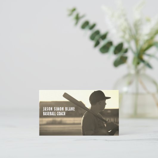  honkbalspeler, coach Visitekaartje (Staand voorkant)