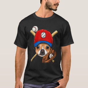 Honkbalspeler coaches Chihuahua huisdier hond werp T-shirt