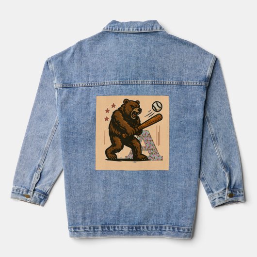 honkbalspeler denim jacket (Achterkant)