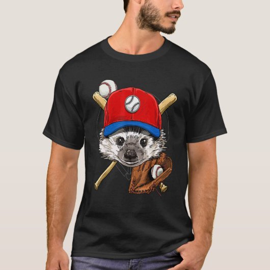 Honkbalspeler Egel Werper Catcher Honkbal T-shirt (Voorkant)