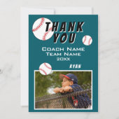 Honkbalspeler Foto Dank u Coach Kaart (Voorkant)