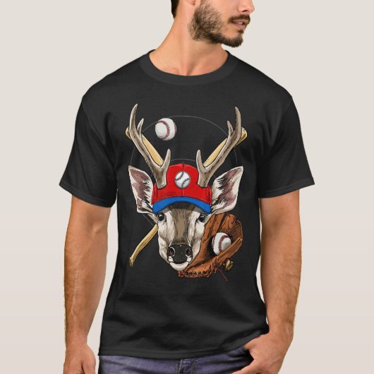 Honkbalspeler Herten Werper Catcher Honkbal Coach T-shirt (Voorkant)