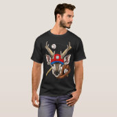 Honkbalspeler Herten Werper Catcher Honkbal Coach T-shirt (Voorkant volledig)