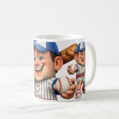 Honkbalspeler Humor Koffiemok (Voorkant rechts)