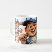 Honkbalspeler Humor Koffiemok (Voorkant links)