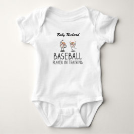 Honkbalspeler in training | Op maat gemaakte baby- Romper