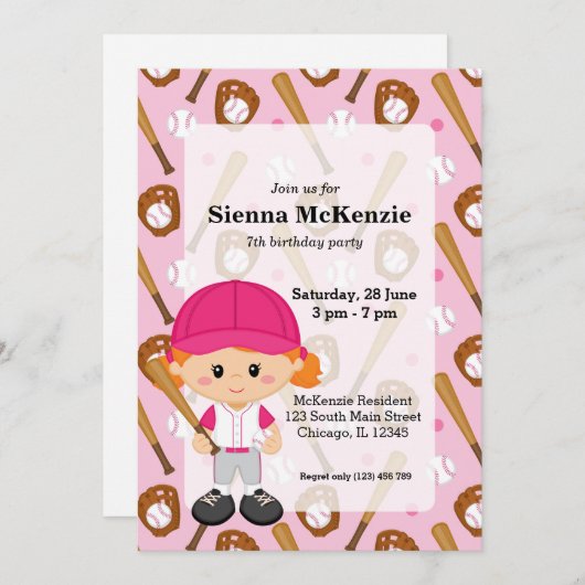 honkbalspeler kaart (Voorkant / Achterkant)