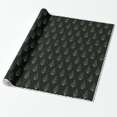 Honkbalspeler Kerstboom Cadeaupapier (Uitgerold)
