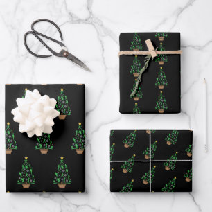 Honkbalspeler Kerstboom Inpakpapier Vel