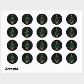 Honkbalspeler Kerstboom Ronde Sticker (Vel)