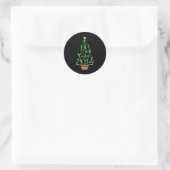 Honkbalspeler Kerstboom Ronde Sticker (Tas)