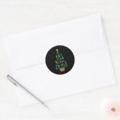 Honkbalspeler Kerstboom Ronde Sticker (Envelop)