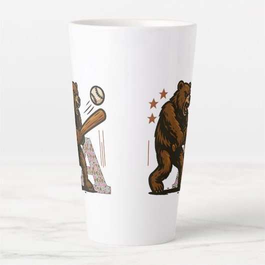 honkbalspeler latte mok (Voorkant)