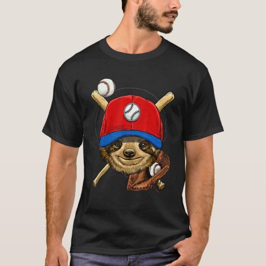 Honkbalspeler Luiaard Werper Vanger Honkbal Co T-shirt (Voorkant)