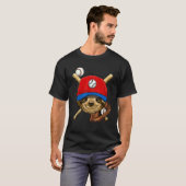 Honkbalspeler Luiaard Werper Vanger Honkbal Co T-shirt (Voorkant volledig)