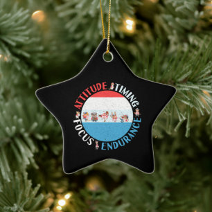 Honkbalspeler Mentaliteit - Rood Wit Blauw Keramisch Ornament