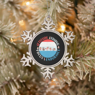 Honkbalspeler Mentaliteit - Rood Wit Blauw Tin Sneeuwvlok Ornament