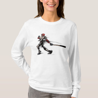 Honkbalspeler met knuppel, zijdelings uitzicht t-shirt