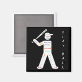 Honkbalspeler met Motivatie woorden Magneet (Voorkant / Achterkant)