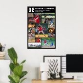 Honkbalspeler Naam Nummer 13 Foto Collage Poster (Thuiskantoor)