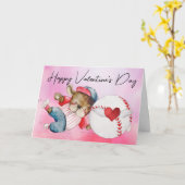 Honkbalspeler op Valentijnsdag aquarel Kaart (Gele Bloem)