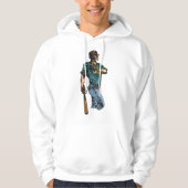  honkbalspeler retro sportkunstwerk hoodie (Voorkant)