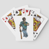  honkbalspeler retro sportkunstwerk pokerkaarten (Achterkant)