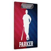 Honkbalspeler; rood, wit en blauw klembord (Rechts)