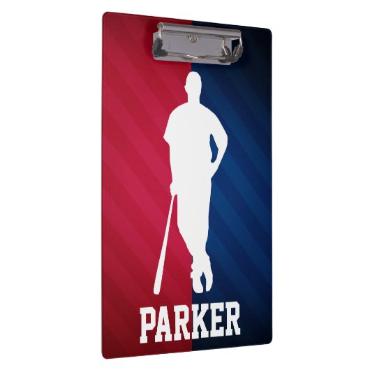 Honkbalspeler; rood, wit en blauw klembord (Rechts)