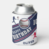 Honkbalspeler Thema Verjaardagsfeest Blikjeskoeler (Blikje Voorkant)