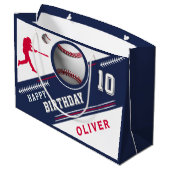 Honkbalspeler Thema Verjaardagsfeest Groot Cadeauzakje (Achterkant Gekanteld)