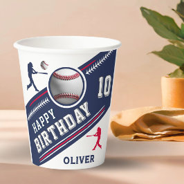 Honkbalspeler Thema Verjaardagsfeest Papieren Bekers