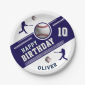 Honkbalspeler Thema Verjaardagsfeest Papieren Bordje (Voorkant)
