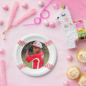 Honkbalspeler Verjaardagsfeestje Aangepaste foto Papieren Bordje (Feest)