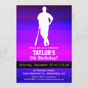 honkbalspeler; Vibrant Violet Blue en Magenta Kaart