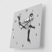  honkbalspeler vierkante klok (Hoek)