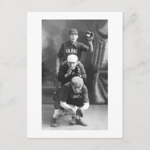  honkbalspelers begin jaren 1900 briefkaart