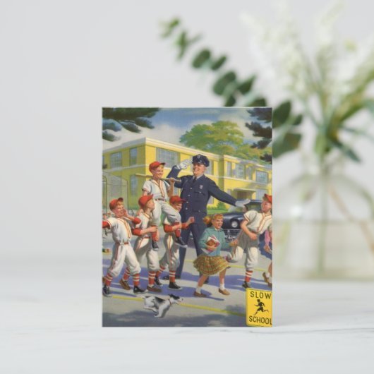  honkbalspelers en politie Crossing Guard (Staand voorkant)