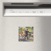  honkbalspelers en politie Crossing Guard Magneet (Insitu (Vaatwasser))