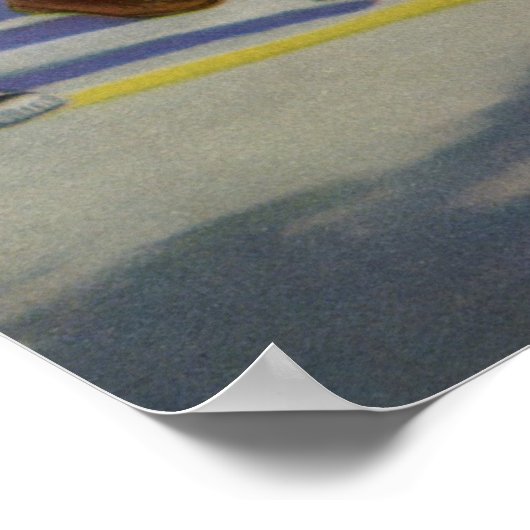  honkbalspelers en politie Crossing Guard Poster (Hoek)