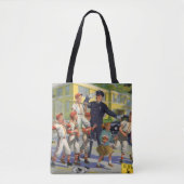  honkbalspelers en politie Crossing Guard Tote Bag (Voorkant)