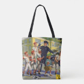  honkbalspelers en politie Crossing Guard Tote Bag (Achterkant)