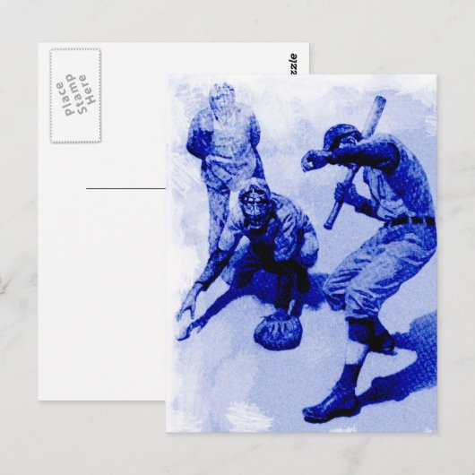  honkbalspelers Noteer Kaart (Voorkant / Achterkant)