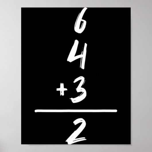 Honkbalsport Geïnspireerde Wiskunde 6 4 3 2 Double Poster (Voorkant)