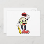 Honkbalsport met honkbalknuppel briefkaart (Voorkant / Achterkant)