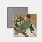 Honkbalsporter uit het verleden, de scheidsrechter magneet (Voorkant / Achterkant)