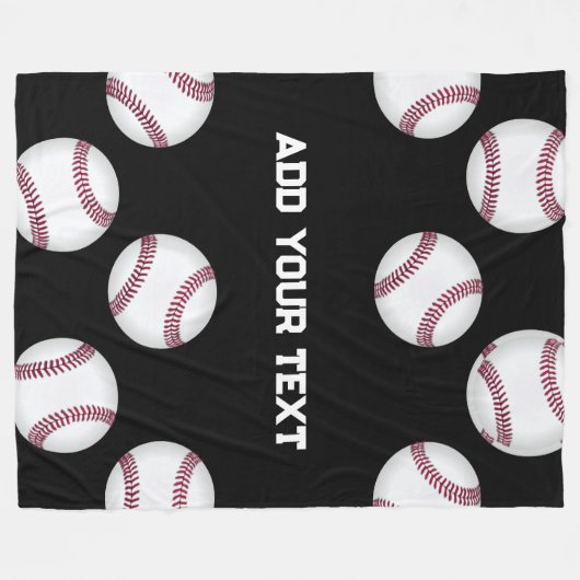 honkbalsportliefhebbers voegen jouw naam of tekst  fleece deken (Voorkant (Horizontaal))