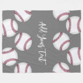 honkbalsportliefhebbers voegen jouw naam of tekstg fleece deken (Voorkant (Horizontaal))