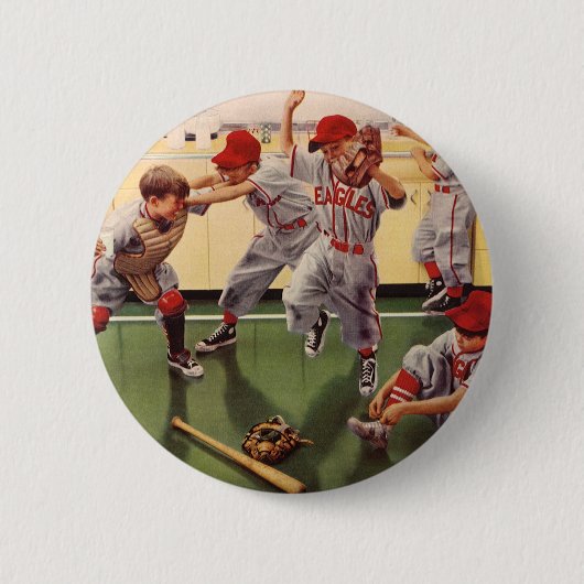 Honkbalsportteam, jongens ravotten ronde button 5,7 cm (Voorkant)