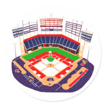 Honkbalstadion met een volle menigte